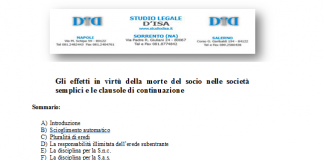 gli effetti in virtc3b9 della morte del socio nelle societc3a0 semplici e le clausole di continuazione 1