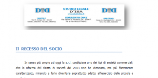 il recesso del socio nella s r l 1