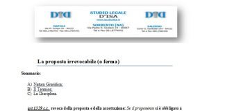 la proposta irrevocabile o ferma 1