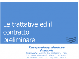 le trattative ed il contratto preliminare 1