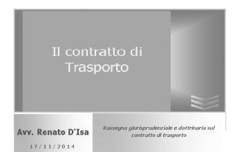 il contratto di trasporto 1